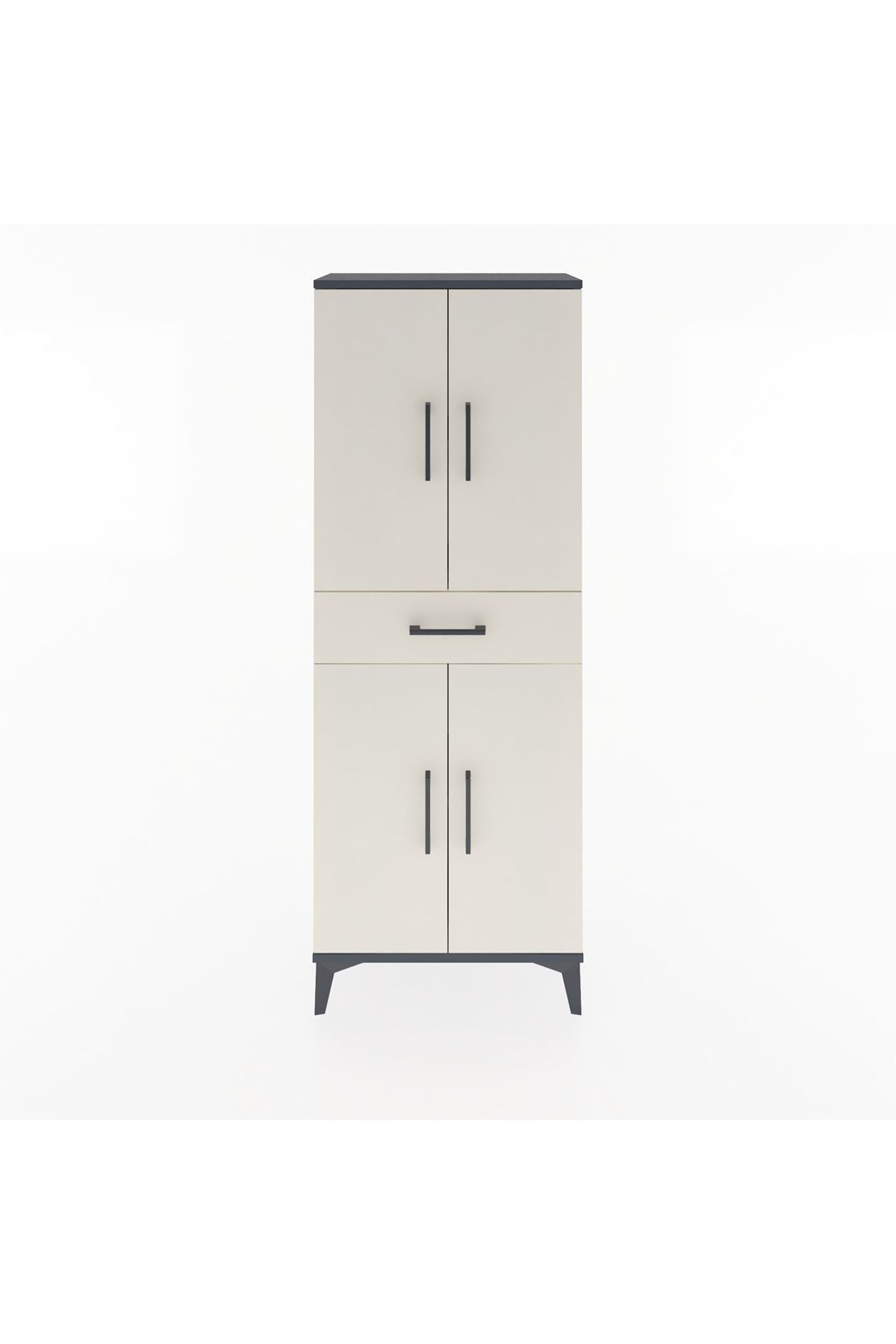 Arges Dolap 3 Raflı Tek Çekmeceli 4 Kapaklı 60x30x163 - S20M123V4A
