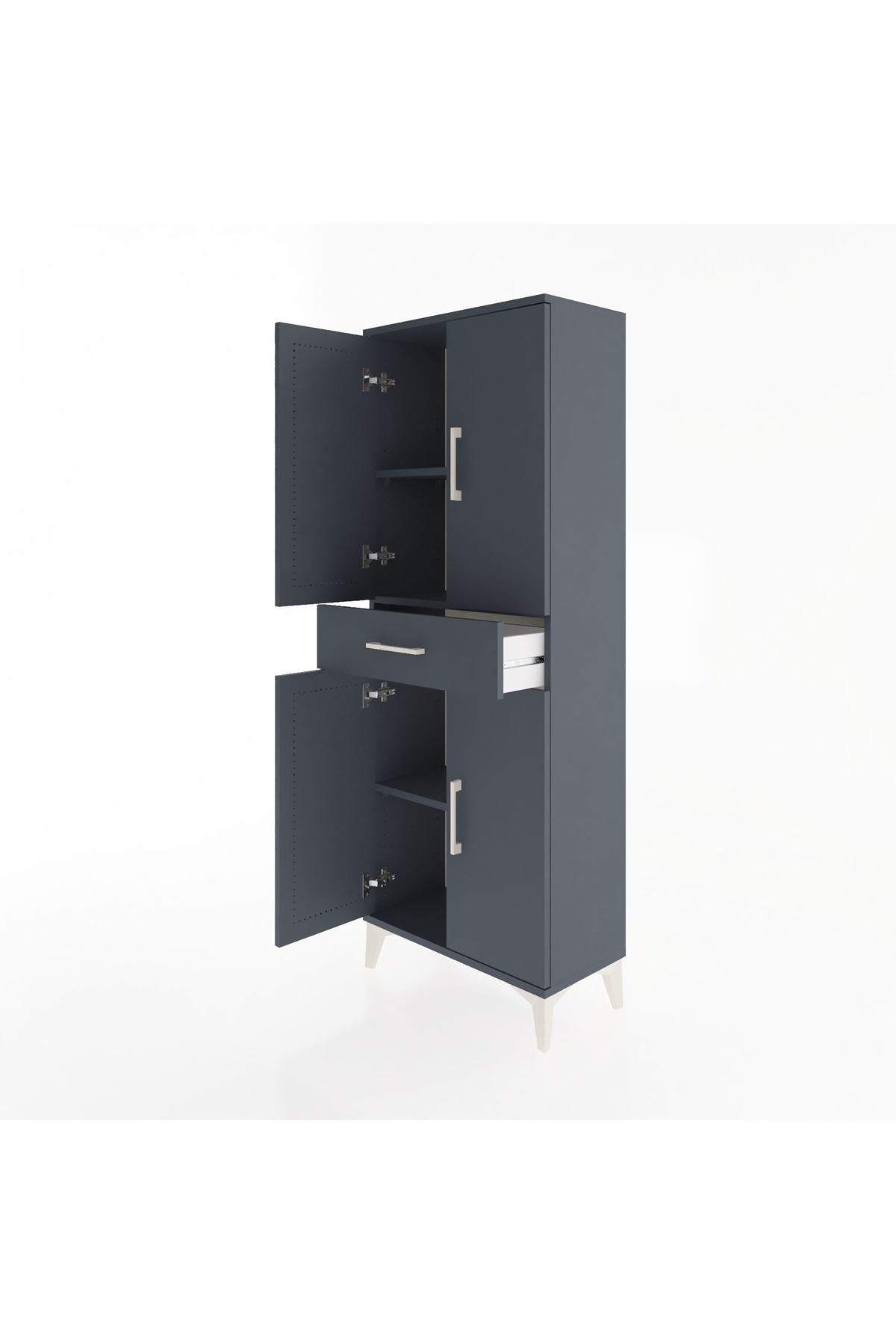 Arges Dolap 3 Raflı Tek Çekmeceli 4 Kapaklı 60x30x163 - S20M123V5A