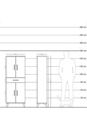 Arges Dolap 3 Raflı Tek Çekmeceli 4 Kapaklı 60x30x163 - S20M123V5A