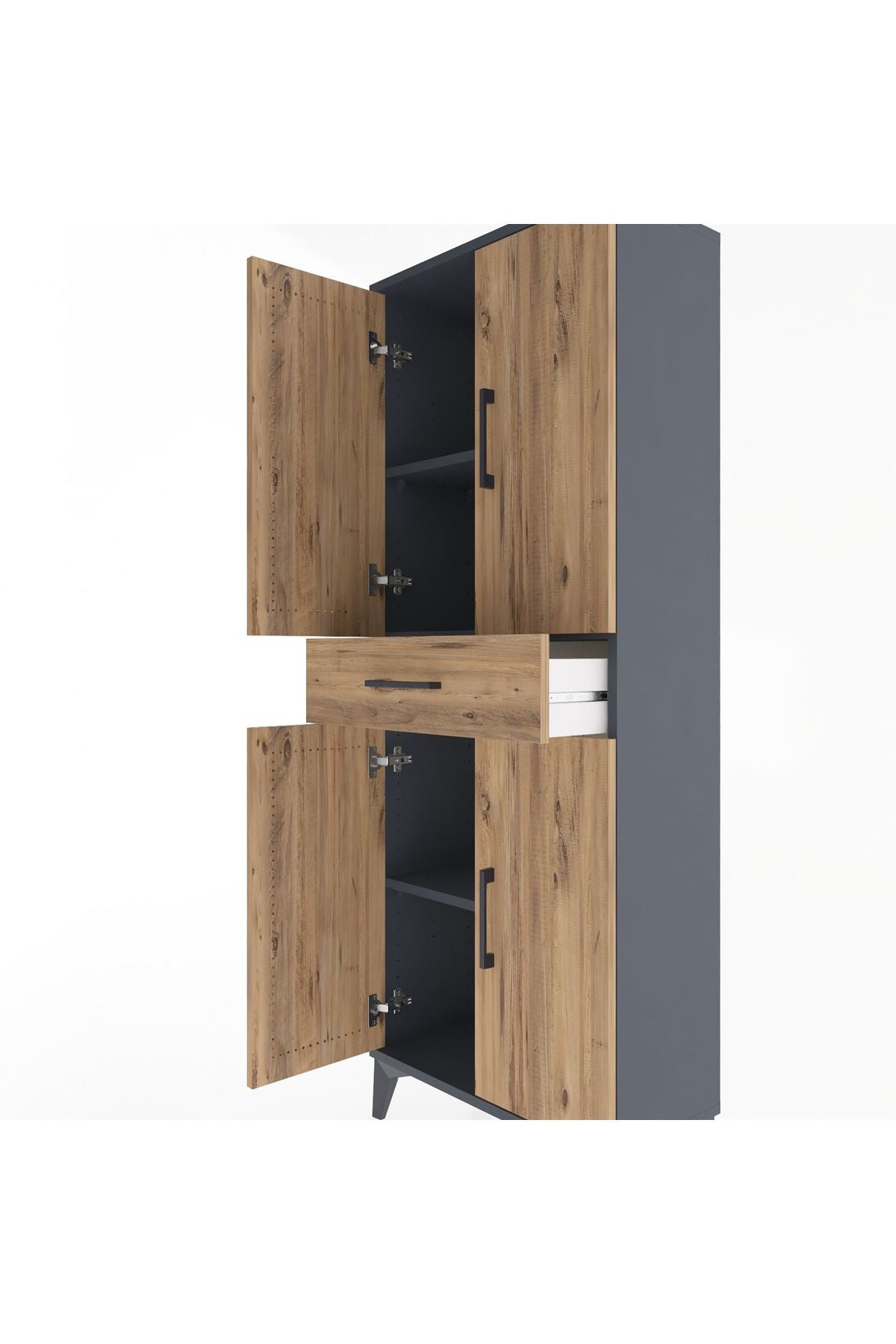 Arges Dolap 3 Raflı Tek Çekmeceli 4 Kapaklı 60x30x163 - S20M123V6A