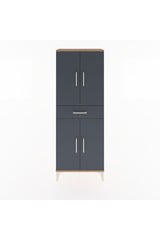 Arges Dolap 3 Raflı Tek Çekmeceli 4 Kapaklı 60x30x163