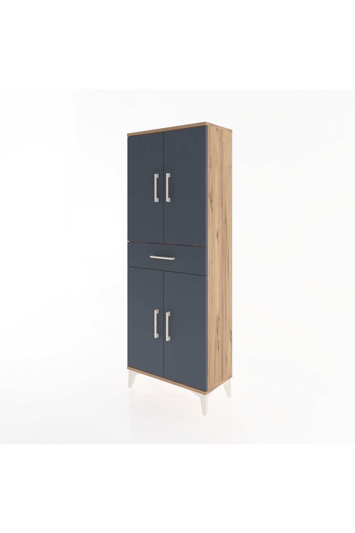 Arges Dolap 3 Raflı Tek Çekmeceli 4 Kapaklı 60x30x163 - S20M123V8A