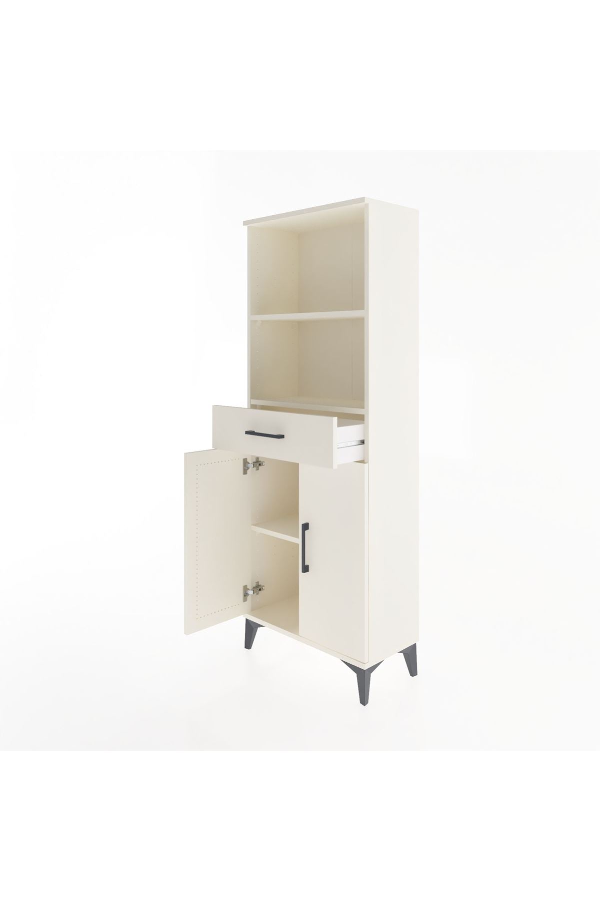 Arges Dolap 3 Raflı Tek Çekmeceli 2 Kapaklı 60x30x163 - S20M124V1A