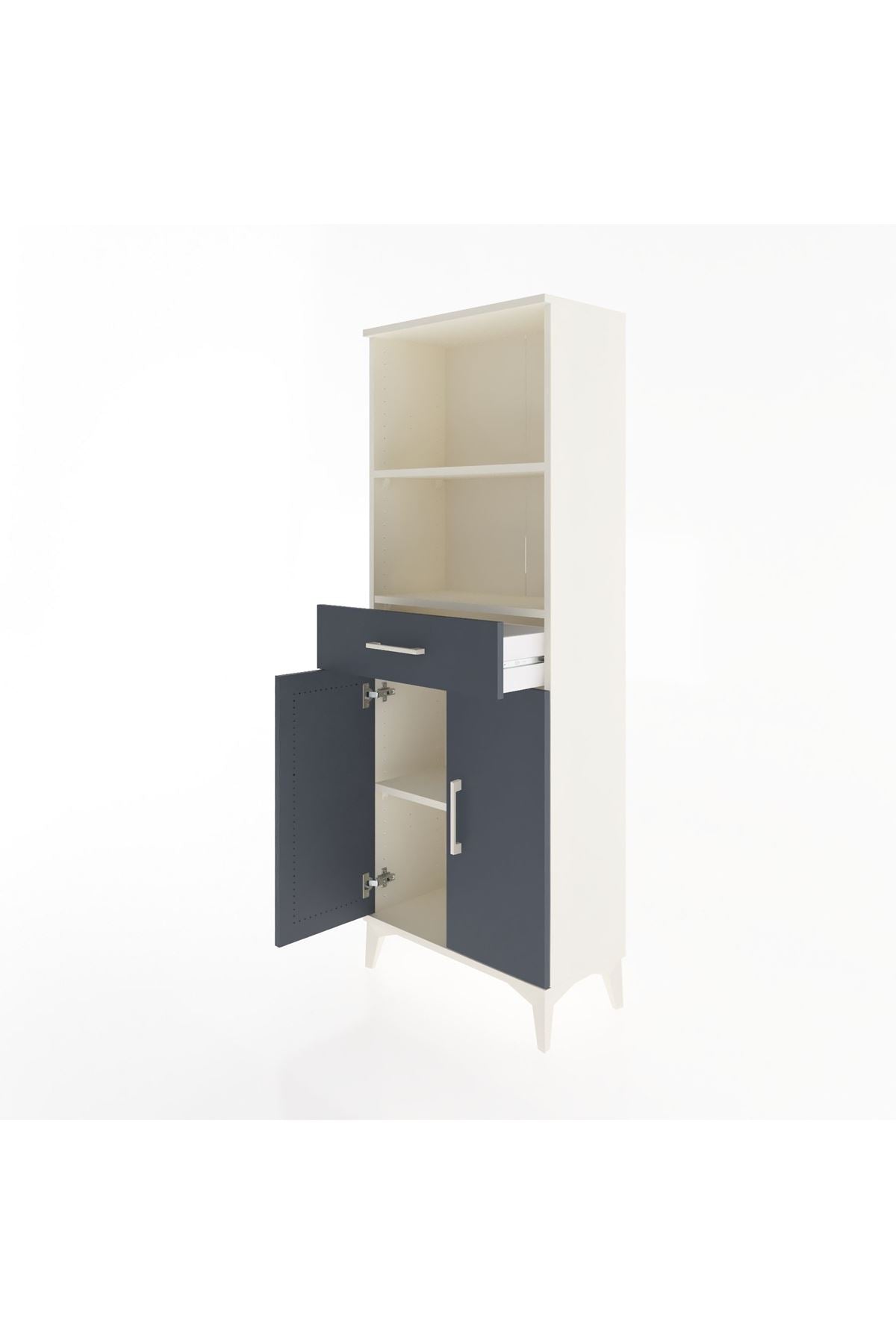 Arges Dolap 3 Raflı Tek Çekmeceli 2 Kapaklı 60x30x163 - S20M124V2A