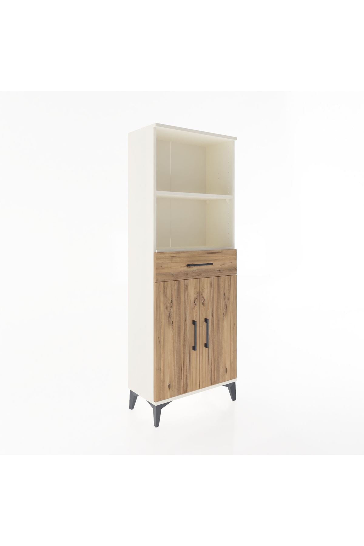 Arges Dolap 3 Raflı Tek Çekmeceli 2 Kapaklı 60x30x163 - S20M124V3A