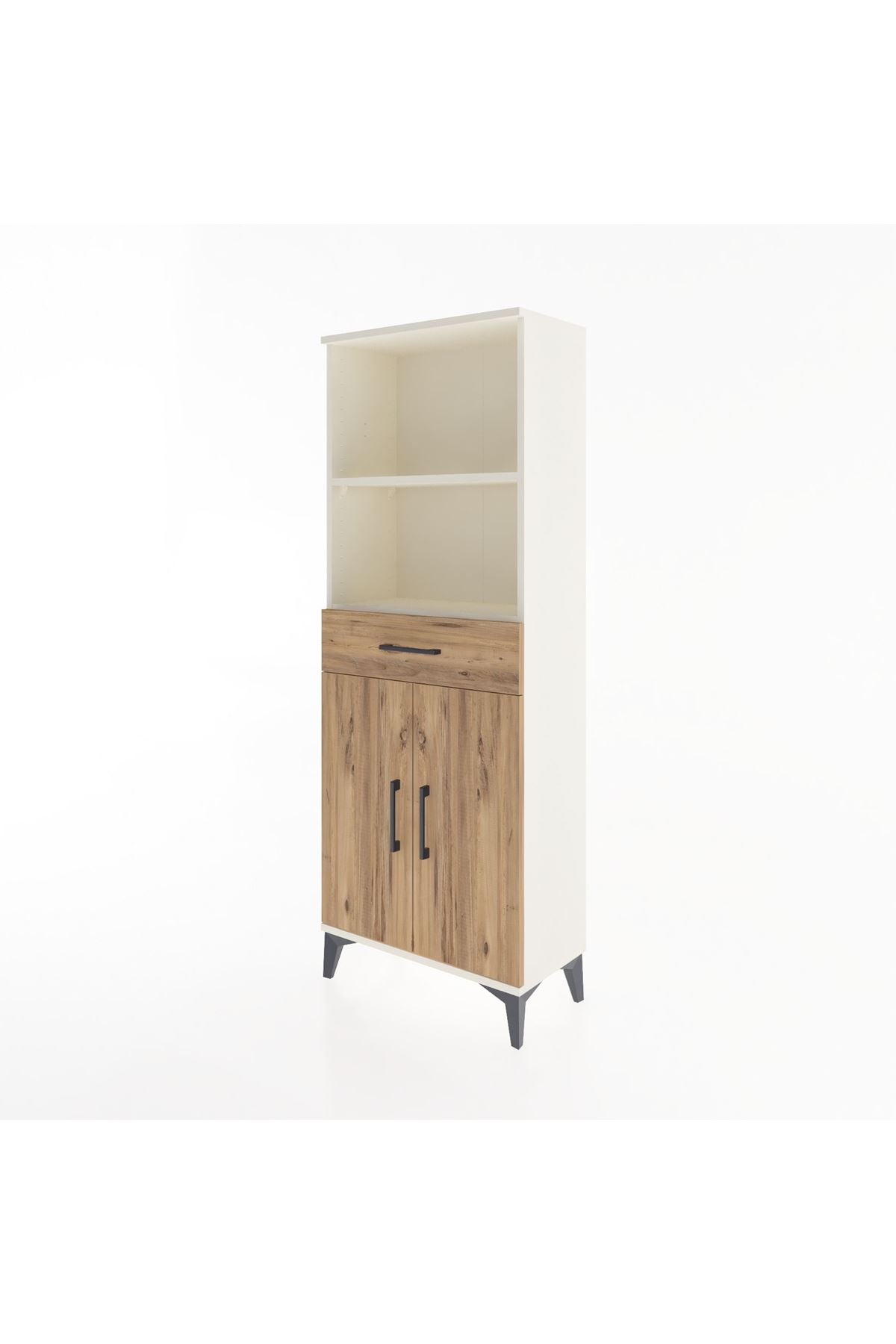 Arges Dolap 3 Raflı Tek Çekmeceli 2 Kapaklı 60x30x163 - S20M124V3A