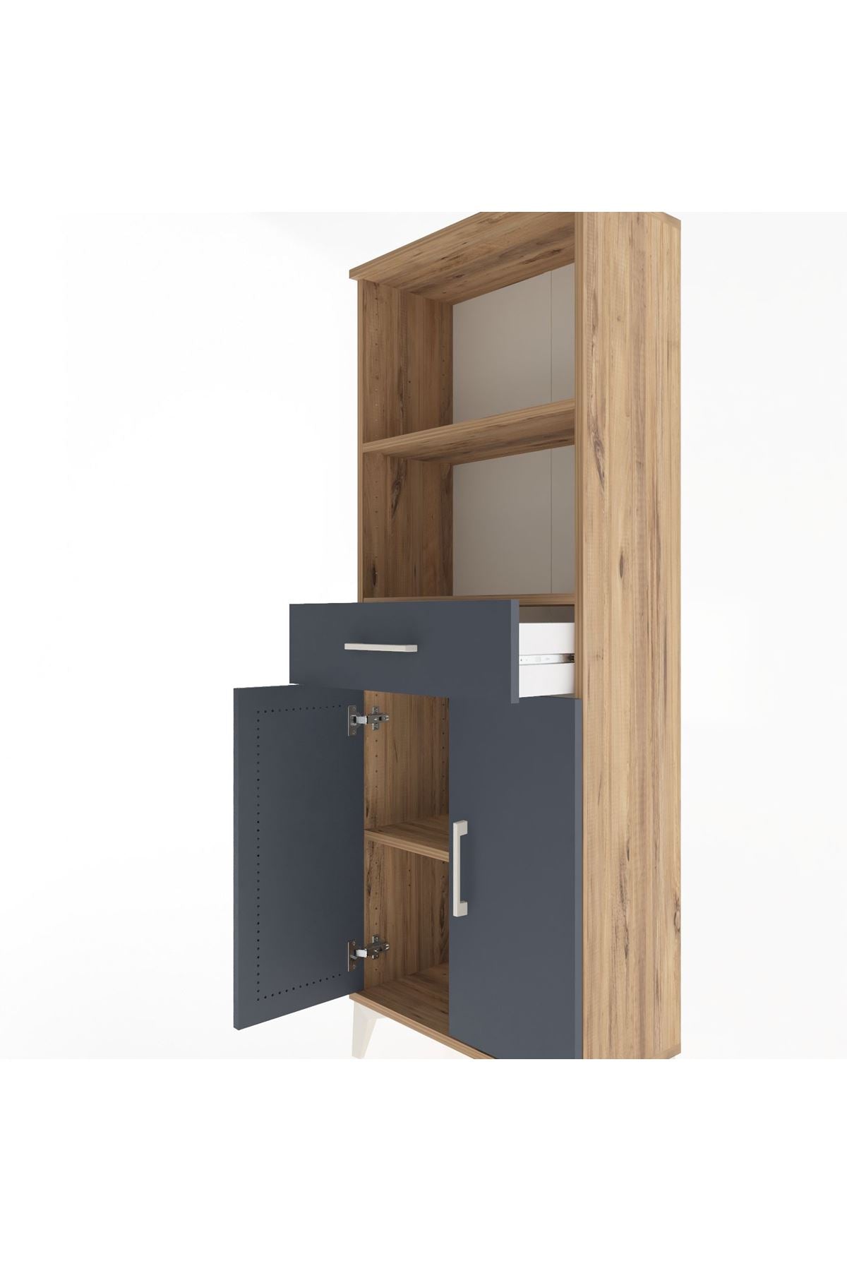 Arges Dolap 3 Raflı Tek Çekmeceli 2 Kapaklı 60x30x163 - S20M124V8A