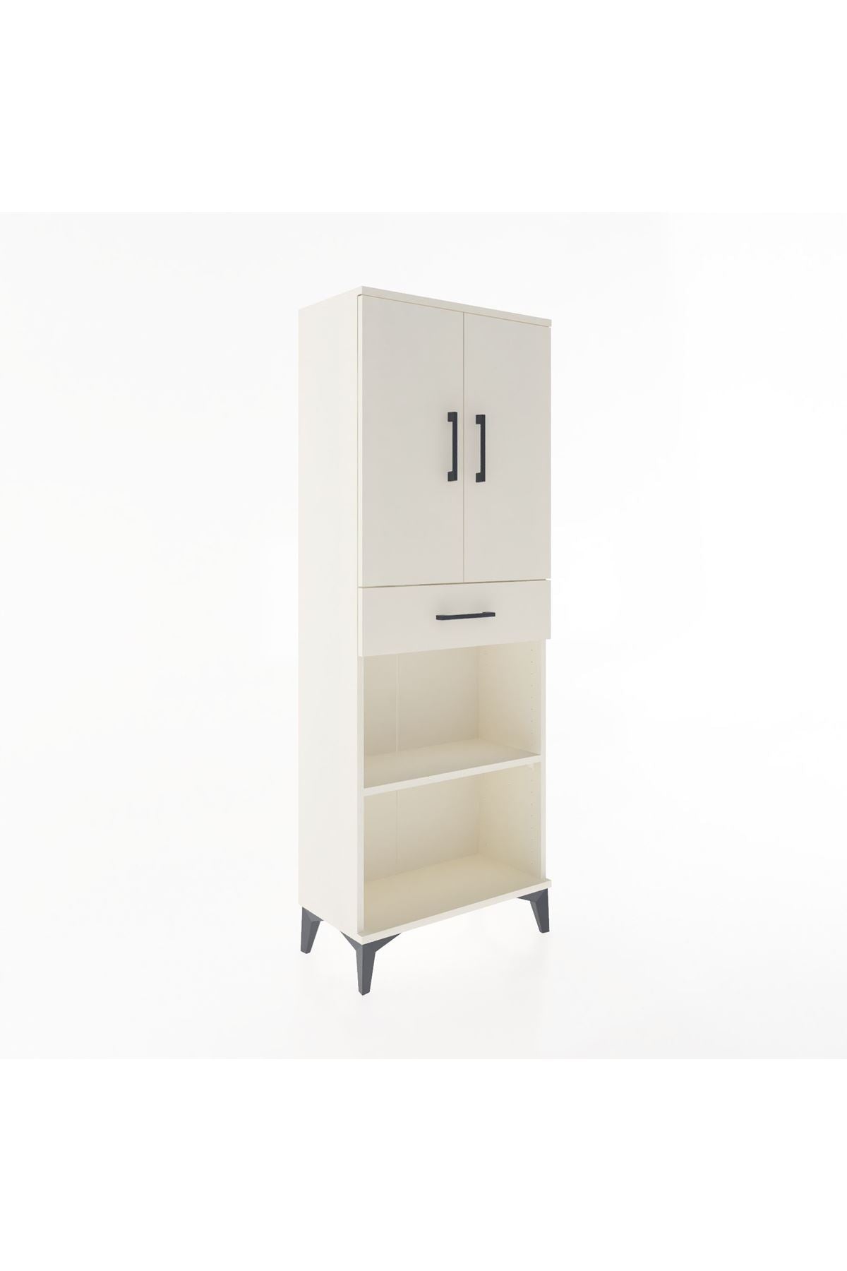 Arges Dolap 3 Raflı Tek Çekmeceli 2 Kapaklı 60x30x163 - S20M125V1A