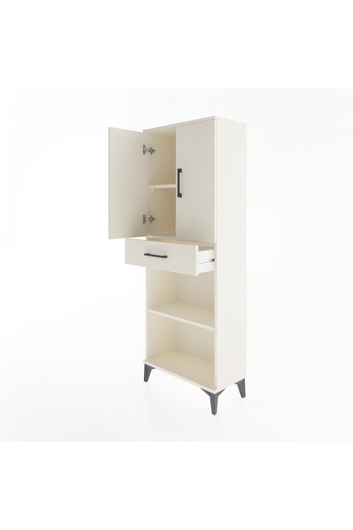 Arges Dolap 3 Raflı Tek Çekmeceli 2 Kapaklı 60x30x163 - S20M125V1A