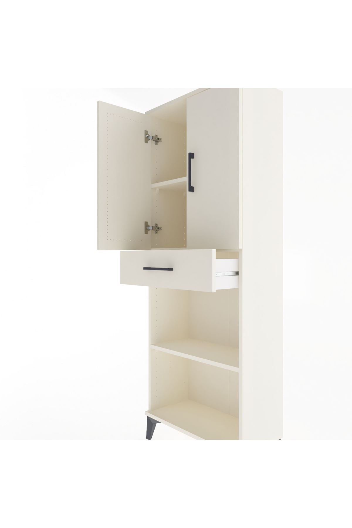 Arges Dolap 3 Raflı Tek Çekmeceli 2 Kapaklı 60x30x163 - S20M125V1A