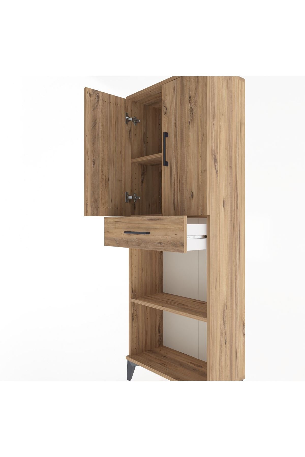 Arges Dolap 3 Raflı Tek Çekmeceli 2 Kapaklı 60x30x163 - S20M125V9A