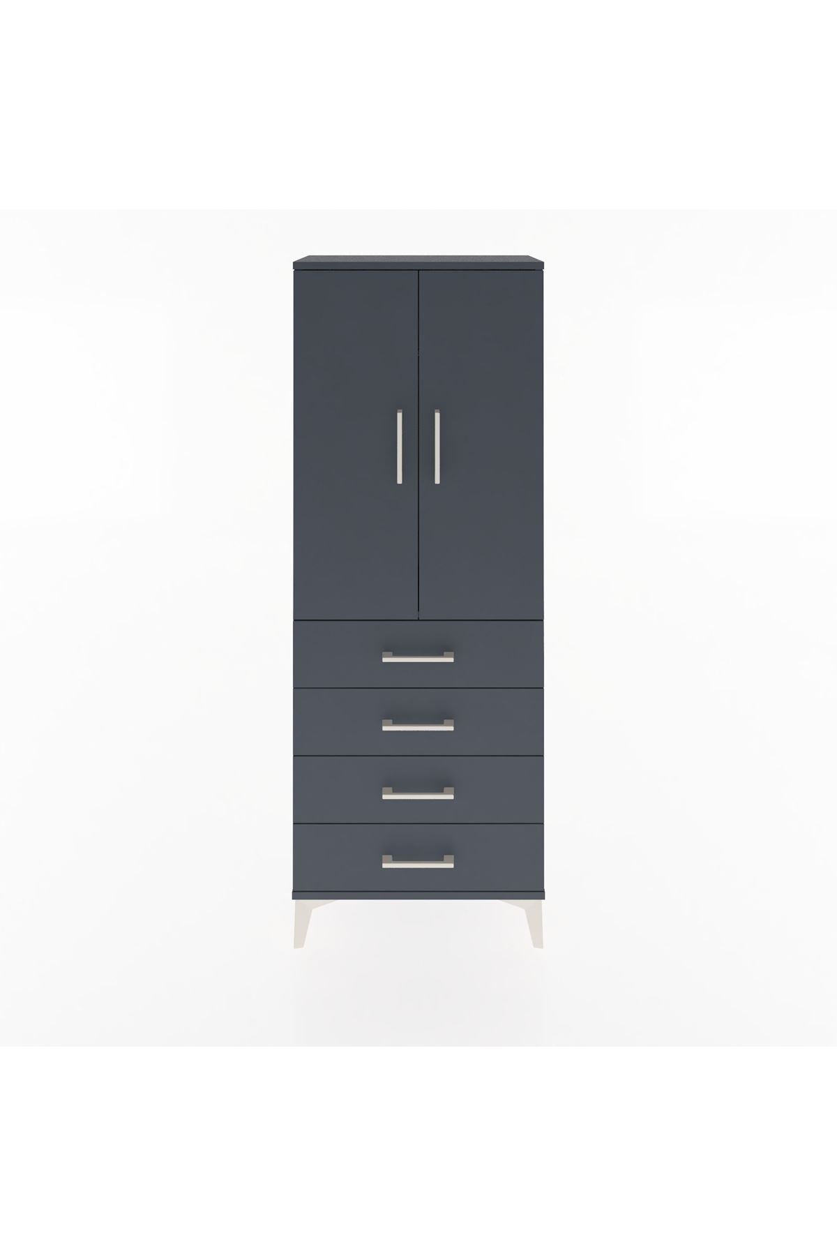 Arges Dolap Tek Raflı 4 Çekmeceli Tek Askılı 60x30x163 - S20M129V5A