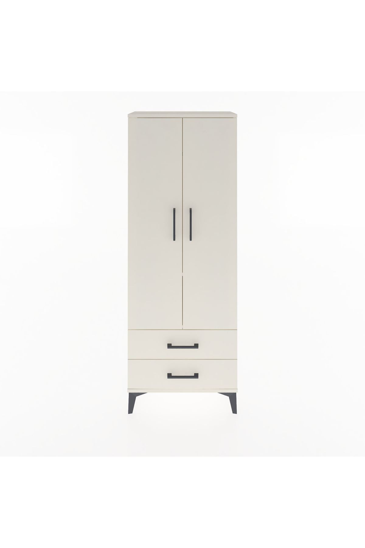 Arges Dolap 2 Raflı 2 Çekmeceli Tek Askılı 60x30x163 - S20M130V1A