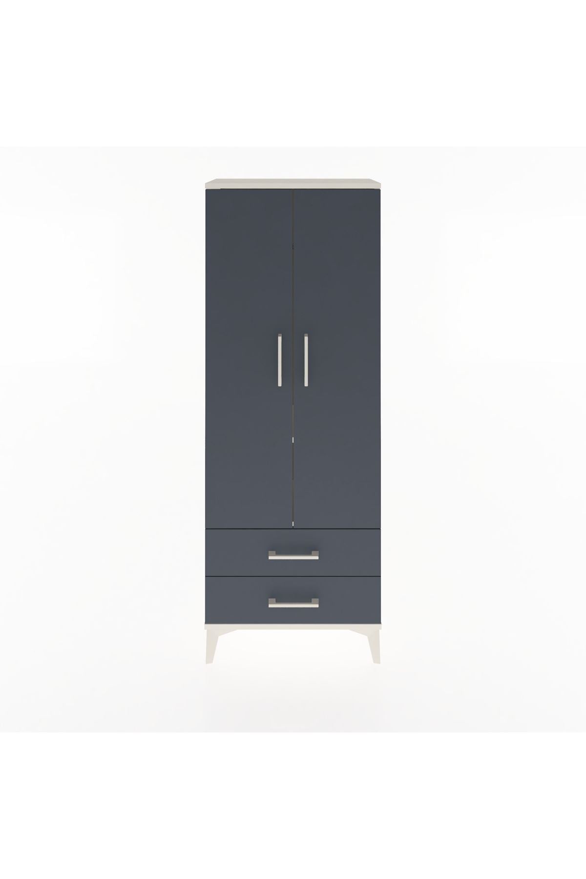 Arges Dolap 2 Raflı 2 Çekmeceli Tek Askılı 60x30x163 - S20M130V2A