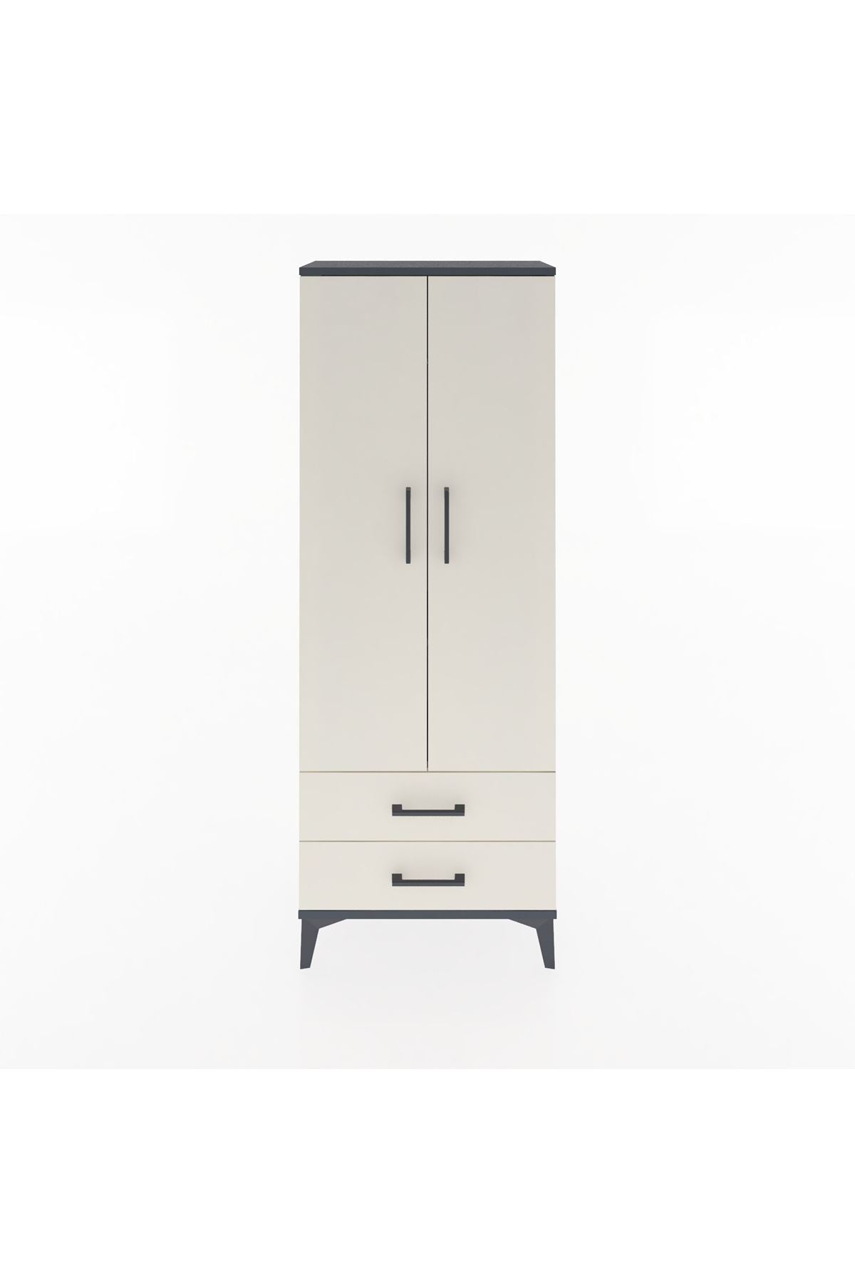 Arges Dolap 2 Raflı 2 Çekmeceli Tek Askılı 60x30x163 - S20M130V4A