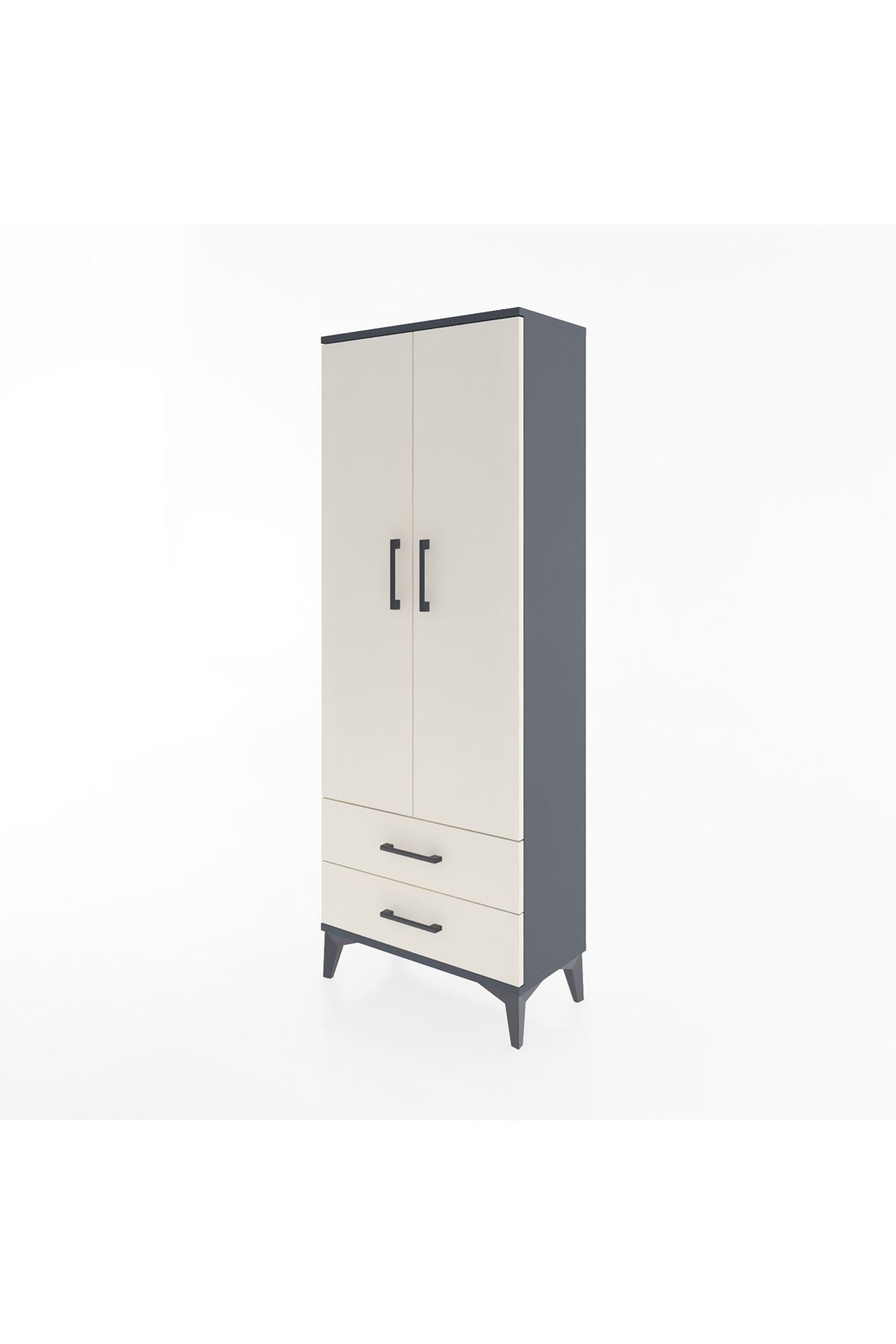 Arges Dolap 2 Raflı 2 Çekmeceli Tek Askılı 60x30x163 - S20M130V4A