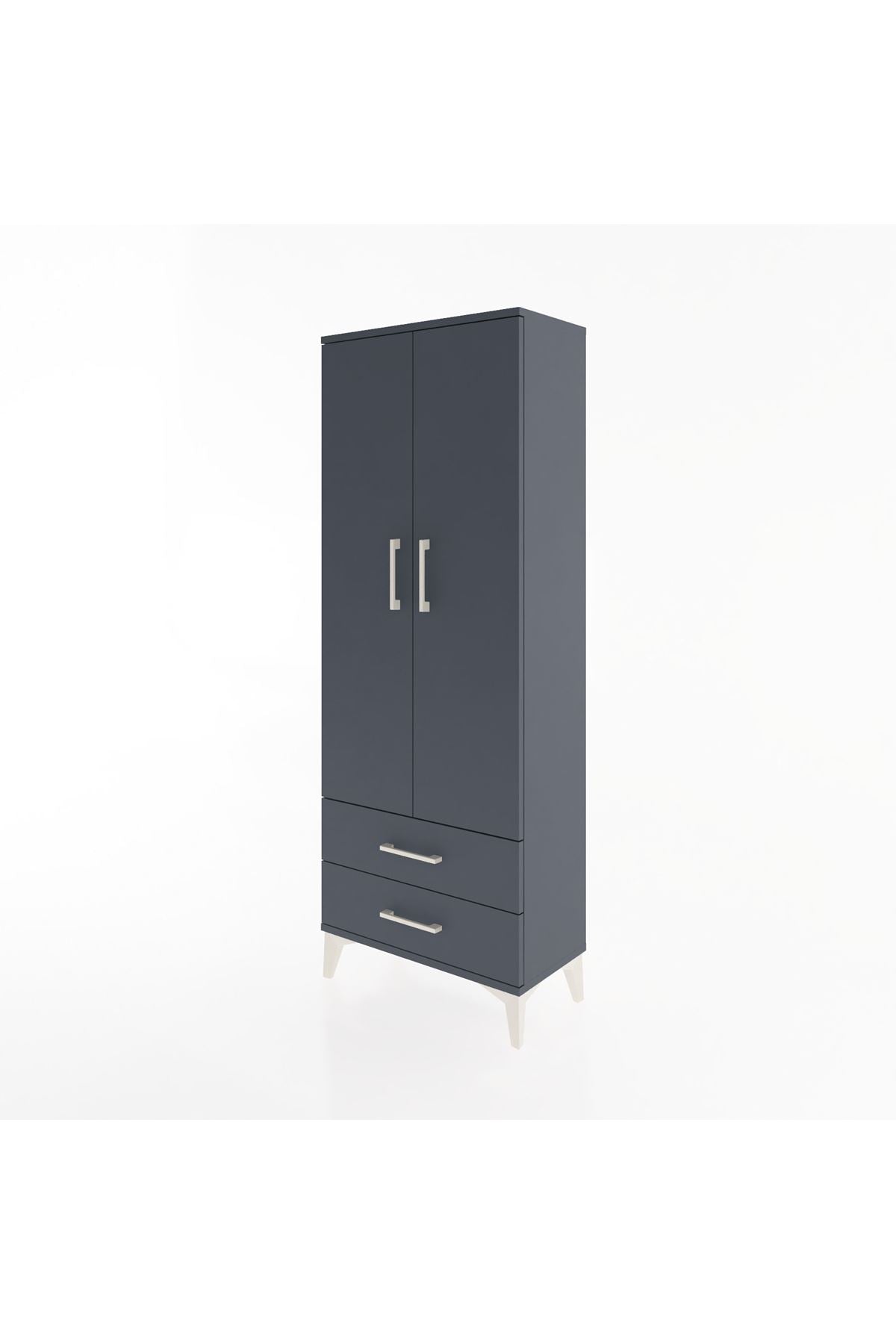 Arges Dolap 2 Raflı 2 Çekmeceli Tek Askılı 60x30x163 - S20M130V5A
