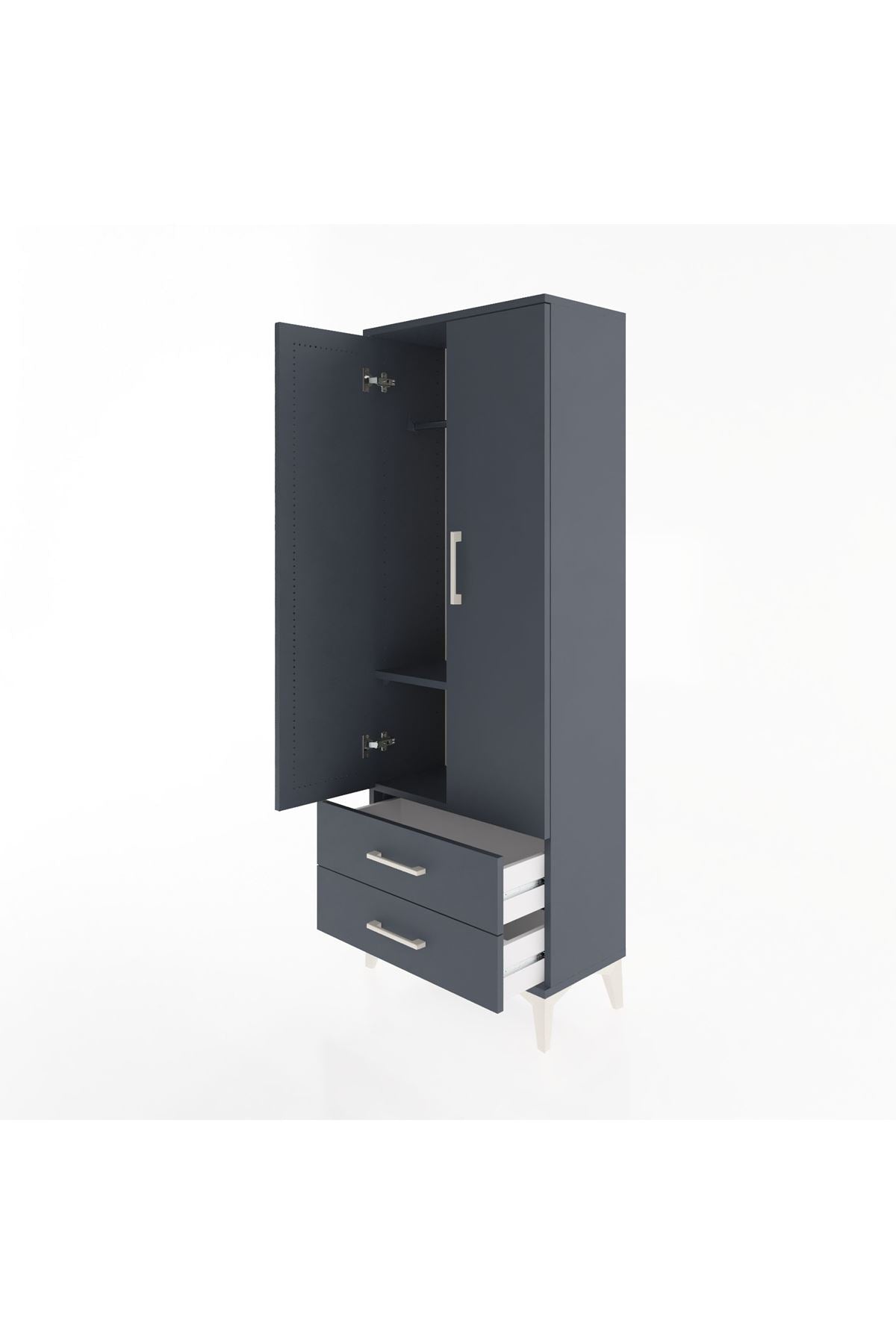 Arges Dolap 2 Raflı 2 Çekmeceli Tek Askılı 60x30x163 - S20M130V5A