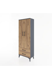Arges Dolap 2 Raflı 2 Çekmeceli Tek Askılı 60x30x163 - S20M130V6A