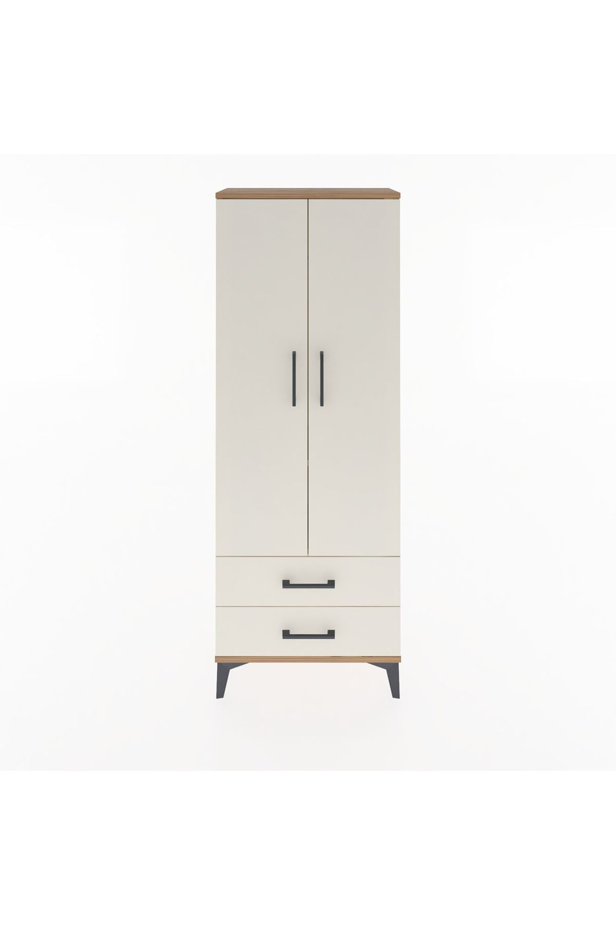 Arges Dolap 2 Raflı 2 Çekmeceli Tek Askılı 60x30x163 - S20M130V7A