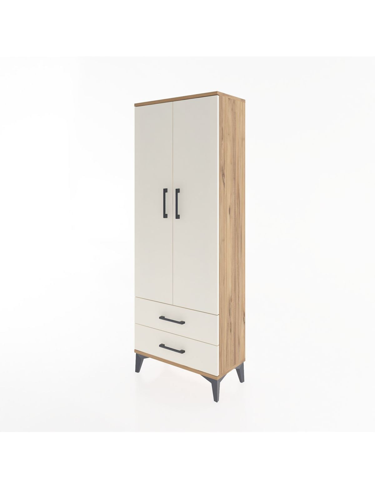 Arges Dolap 2 Raflı 2 Çekmeceli Tek Askılı 60x30x163 - S20M130V7A