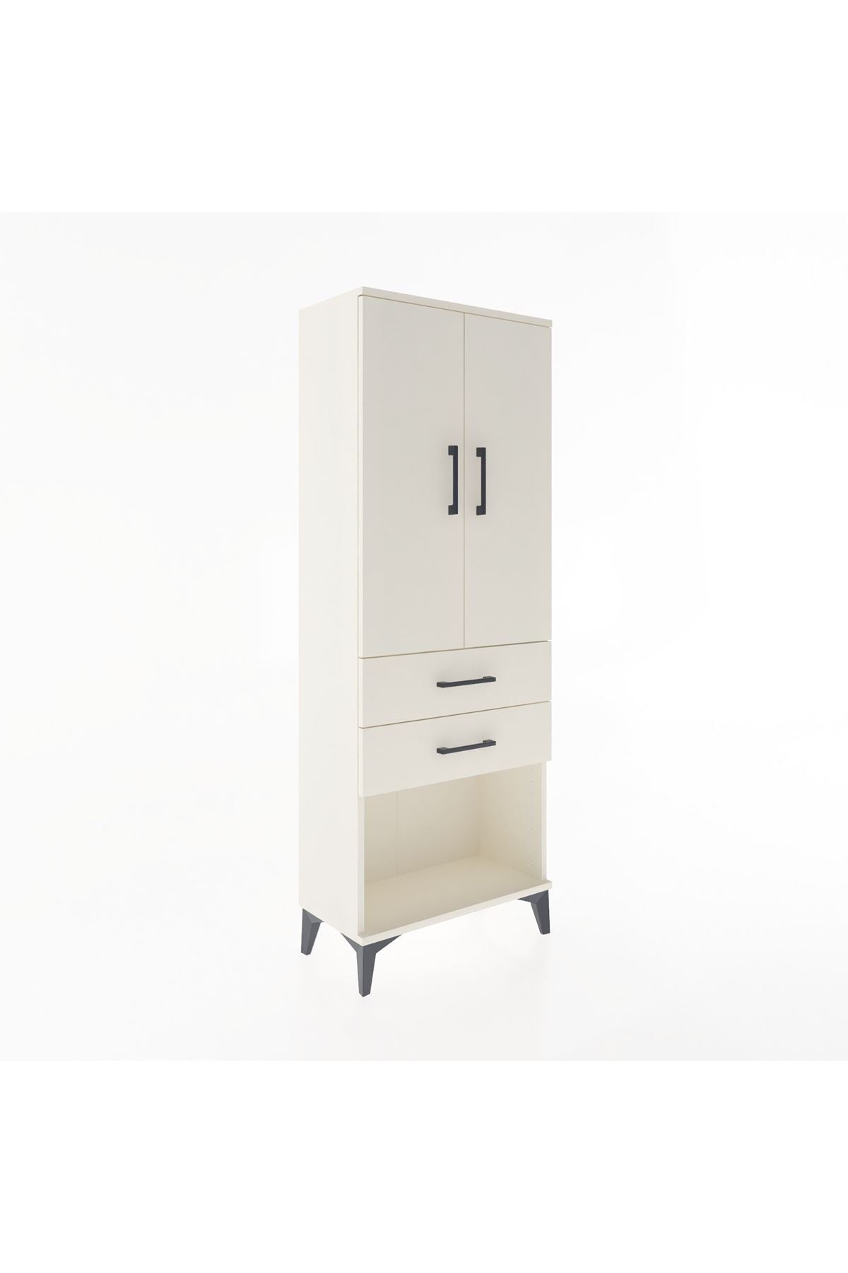 Arges Dolap Tek Raflı 2 Çekmeceli Tek Askılı 60x30x163 - S20M131V1A