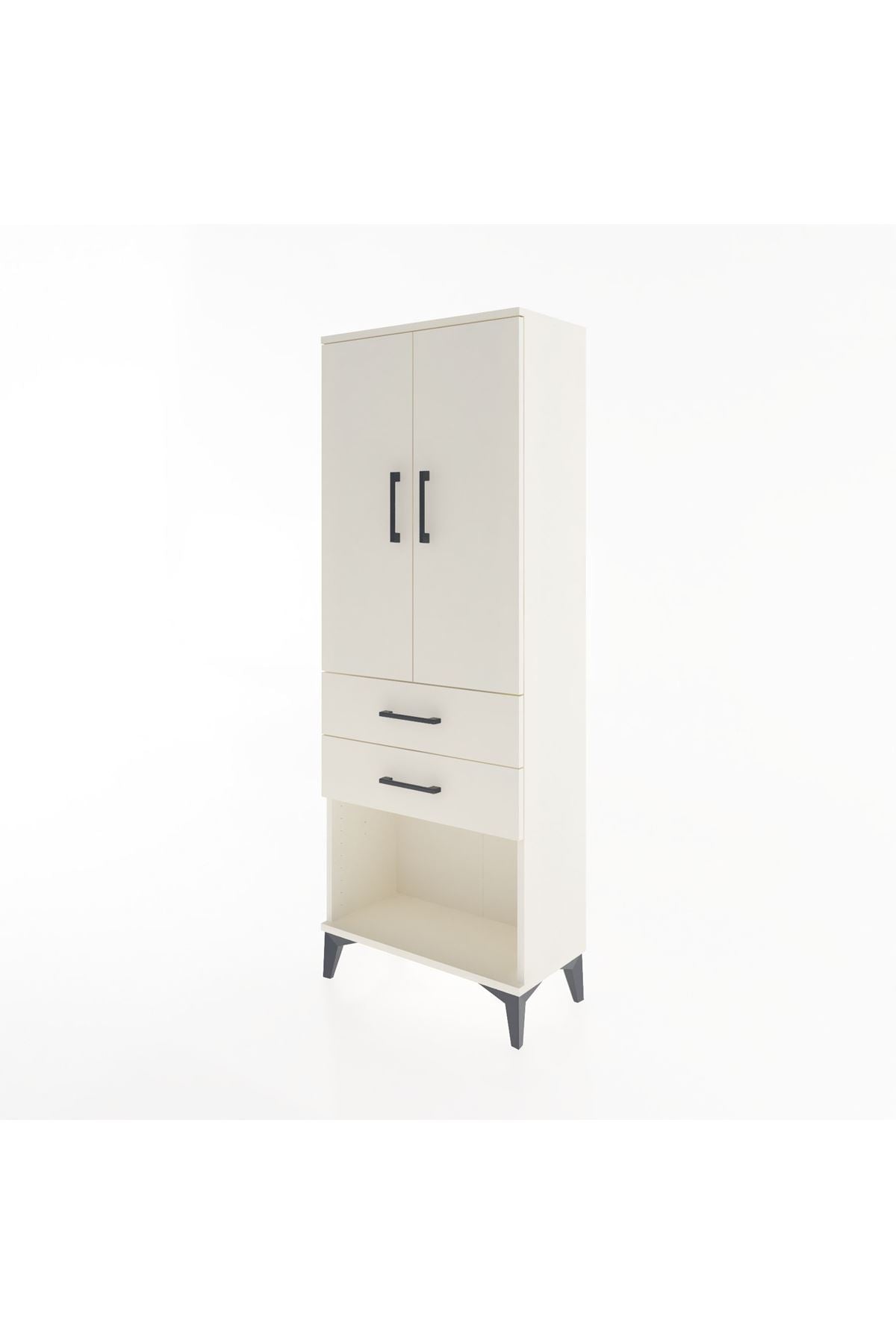Arges Dolap Tek Raflı 2 Çekmeceli Tek Askılı 60x30x163 - S20M131V1A