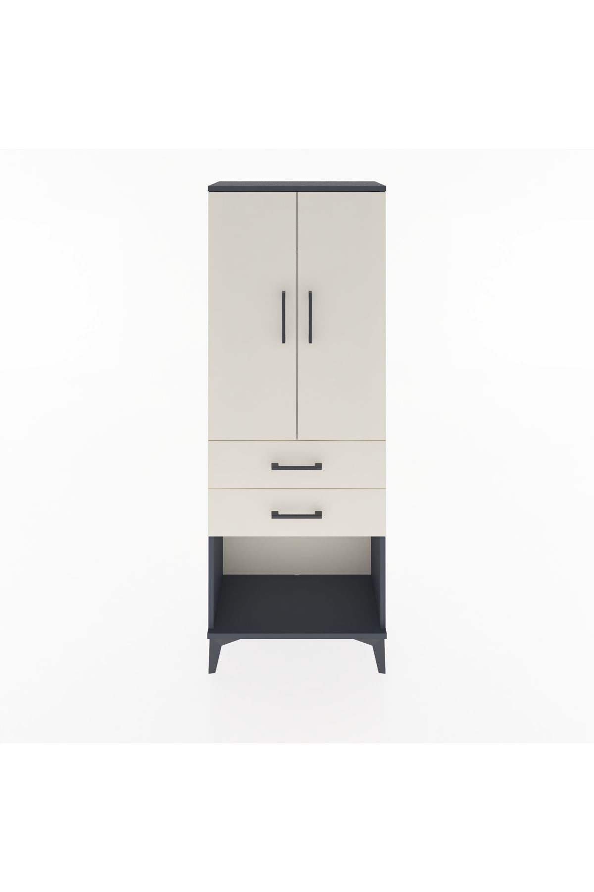 Arges Dolap Tek Raflı 2 Çekmeceli Tek Askılı 60x30x163 - S20M131V4A