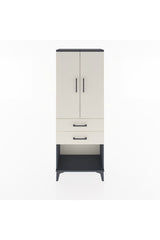 Arges Dolap Tek Raflı 2 Çekmeceli Tek Askılı 60x30x163