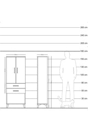 Arges Dolap Tek Raflı 2 Çekmeceli Tek Askılı 60x30x163 - S20M131V5A