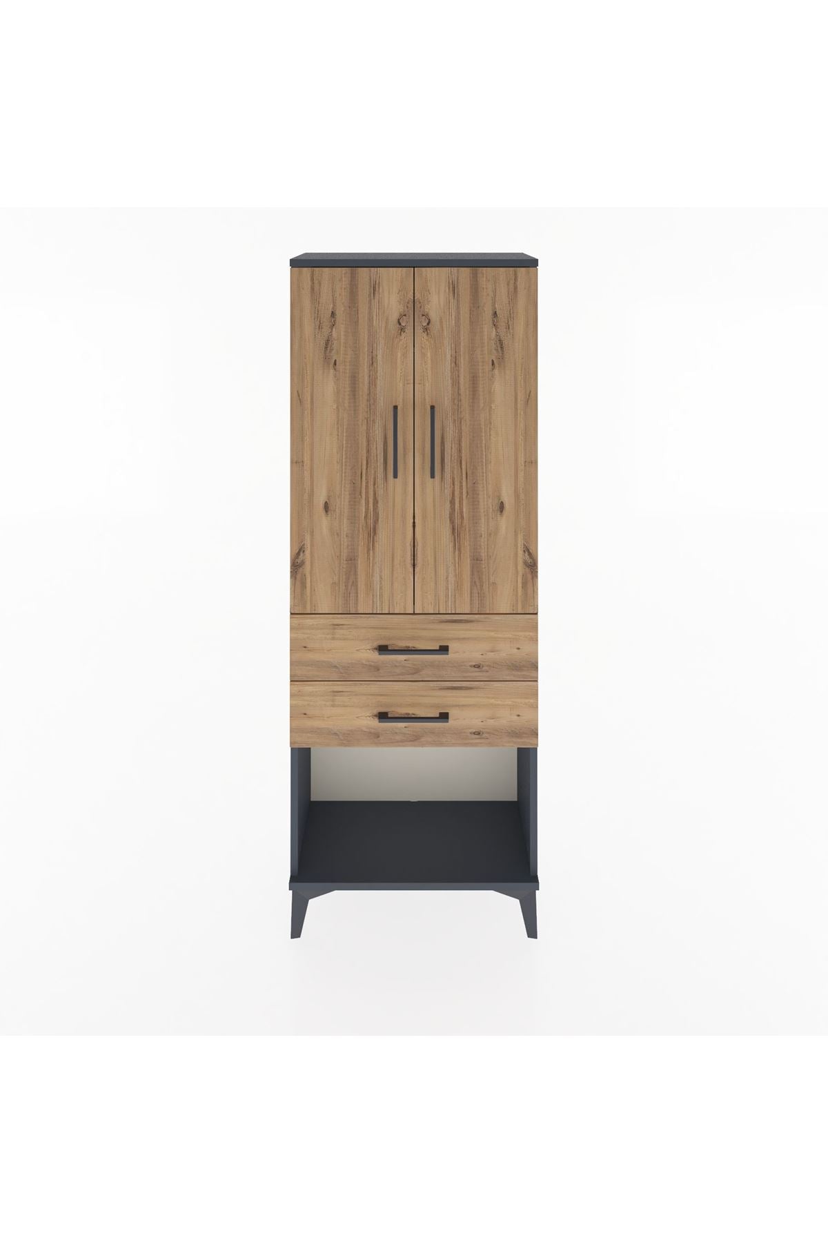 Arges Dolap Tek Raflı 2 Çekmeceli Tek Askılı 60x30x163 - S20M131V6A