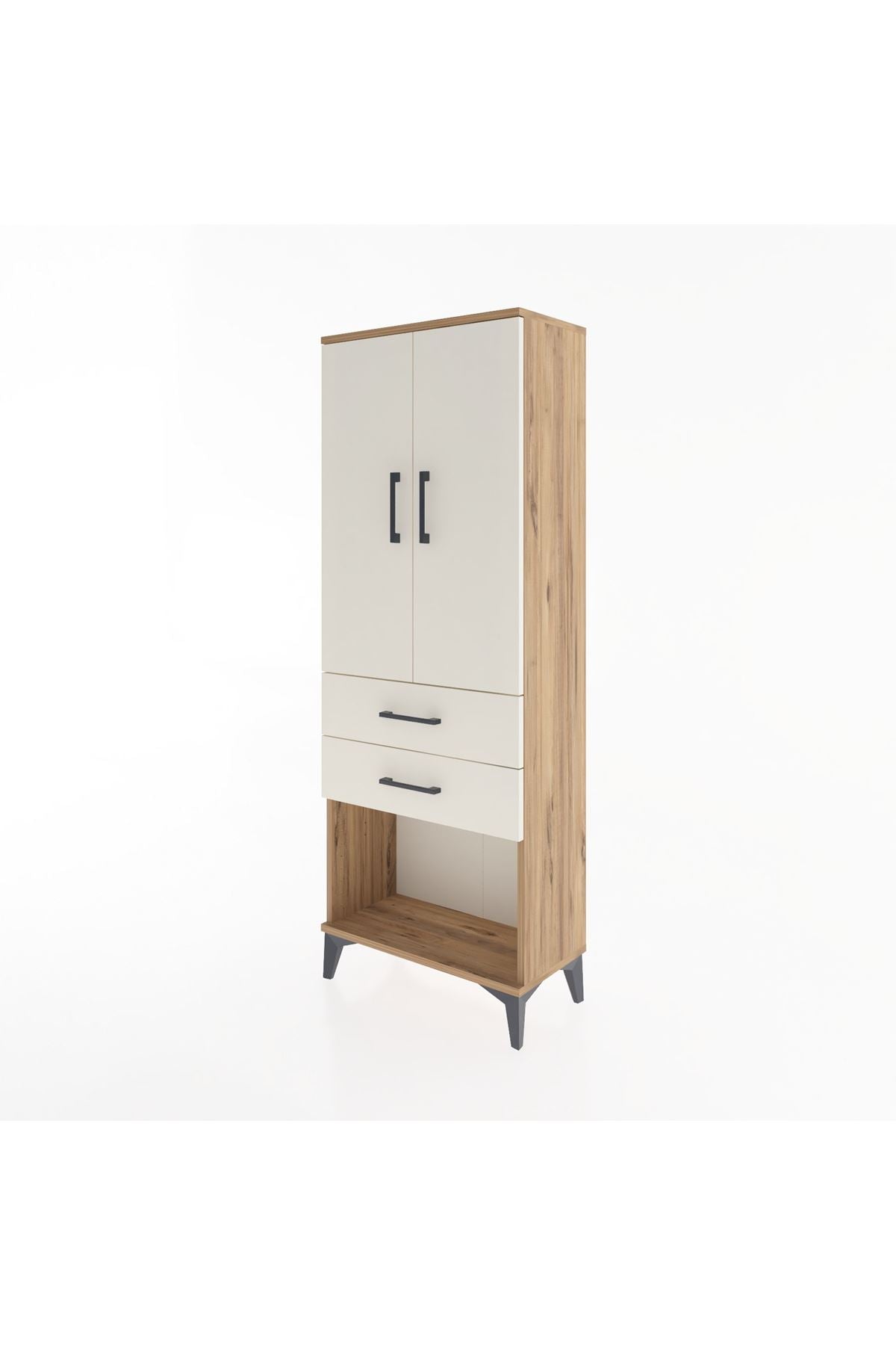Arges Dolap Tek Raflı 2 Çekmeceli Tek Askılı 60x30x163 - S20M131V7A