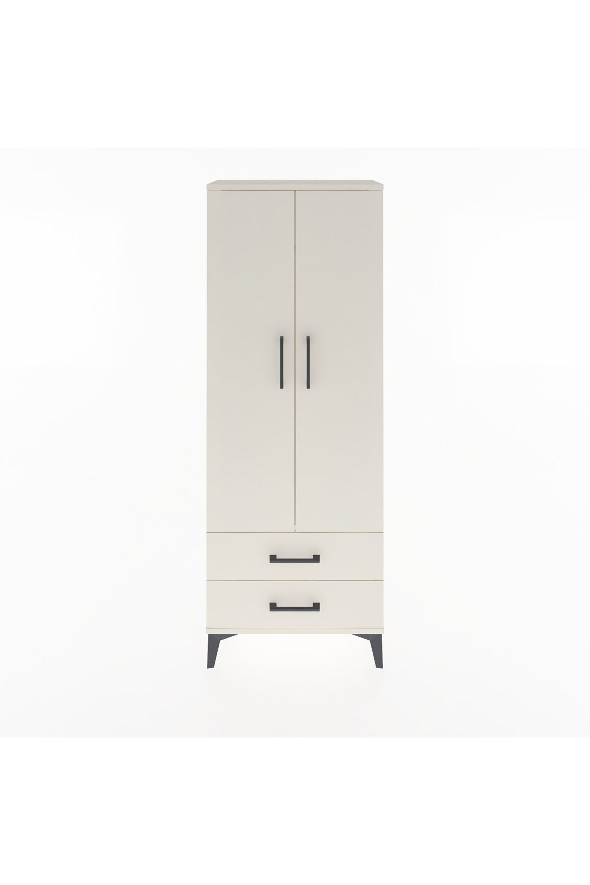 Arges Dolap Tek Raflı 2 Çekmeceli Tek Askılı 60x30x163 - S20M132V1A