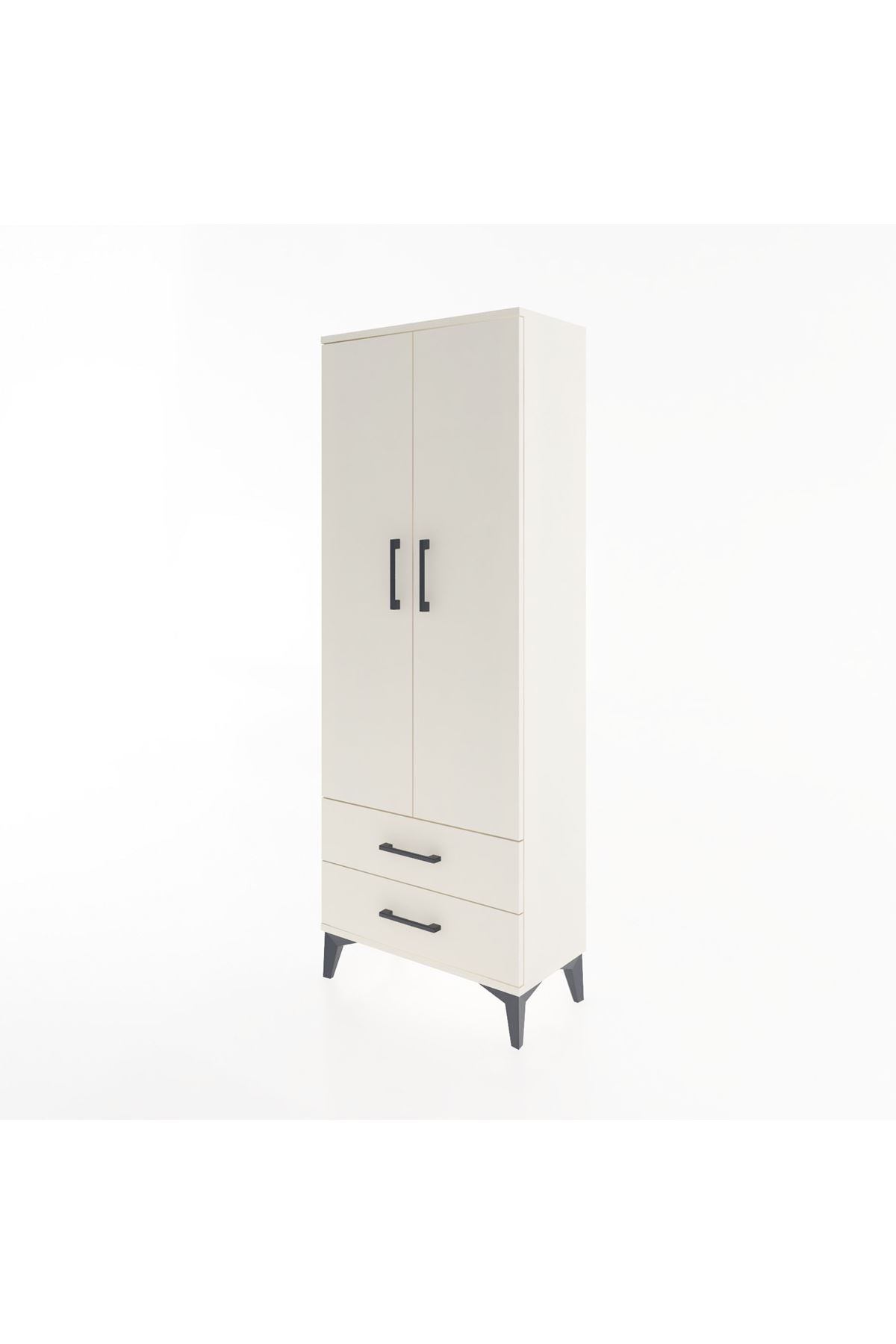 Arges Dolap Tek Raflı 2 Çekmeceli Tek Askılı 60x30x163 - S20M132V1A