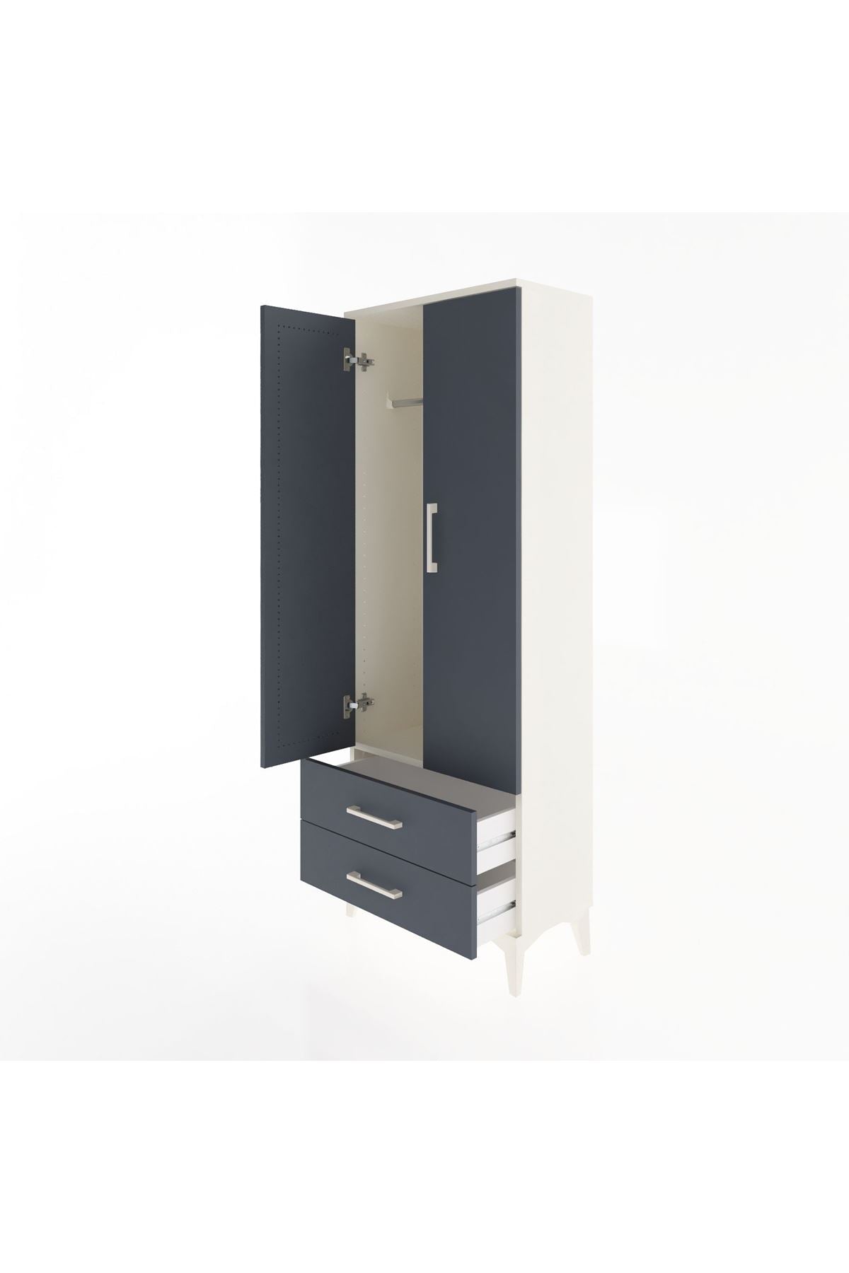 Arges Dolap Tek Raflı 2 Çekmeceli Tek Askılı 60x30x163 - S20M132V2A