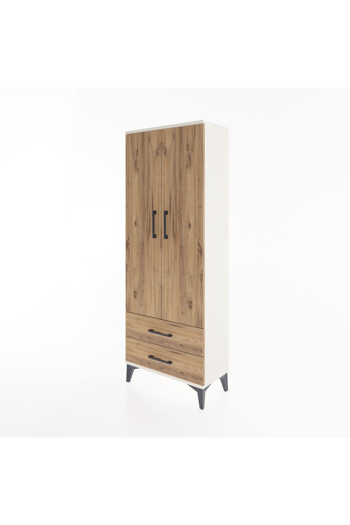 Arges Dolap Tek Raflı 2 Çekmeceli Tek Askılı 60x30x163 - S20M132V3A