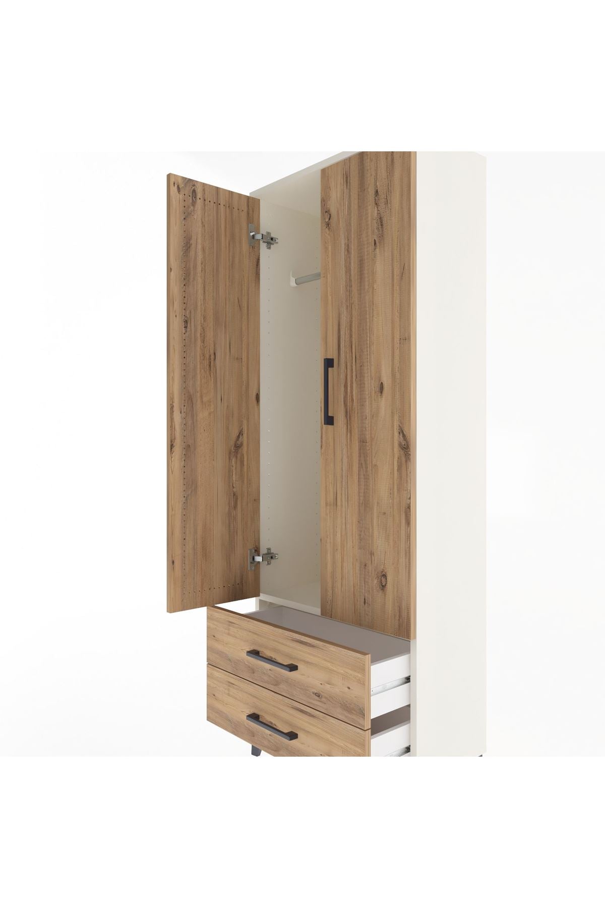 Arges Dolap Tek Raflı 2 Çekmeceli Tek Askılı 60x30x163 - S20M132V3A