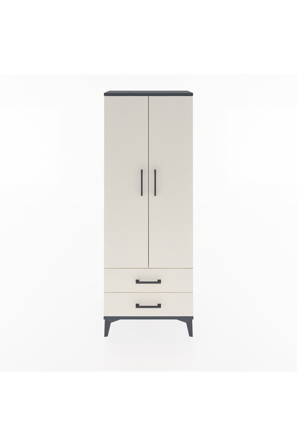 Arges Dolap Tek Raflı 2 Çekmeceli Tek Askılı 60x30x163 - S20M132V4A