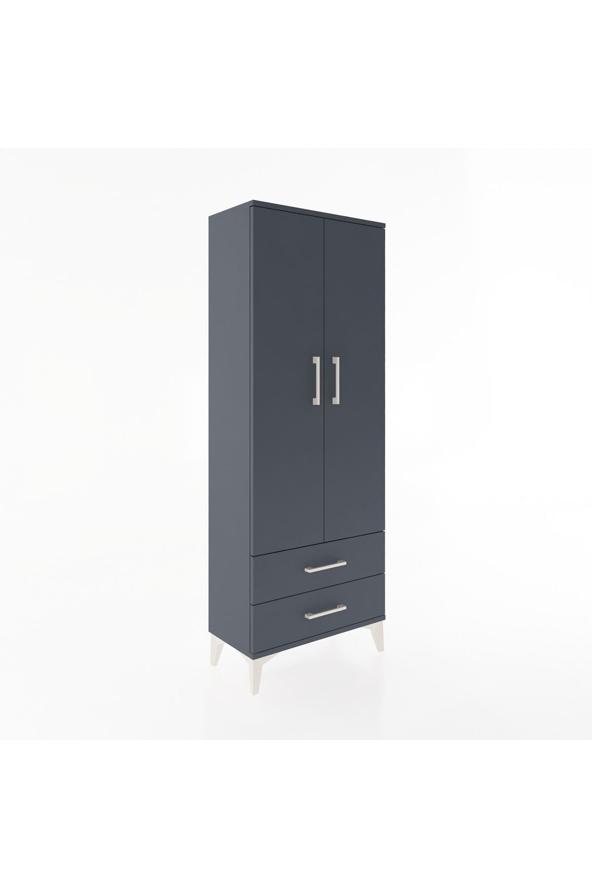 Arges Dolap Tek Raflı 2 Çekmeceli Tek Askılı 60x30x163 - S20M132V5A