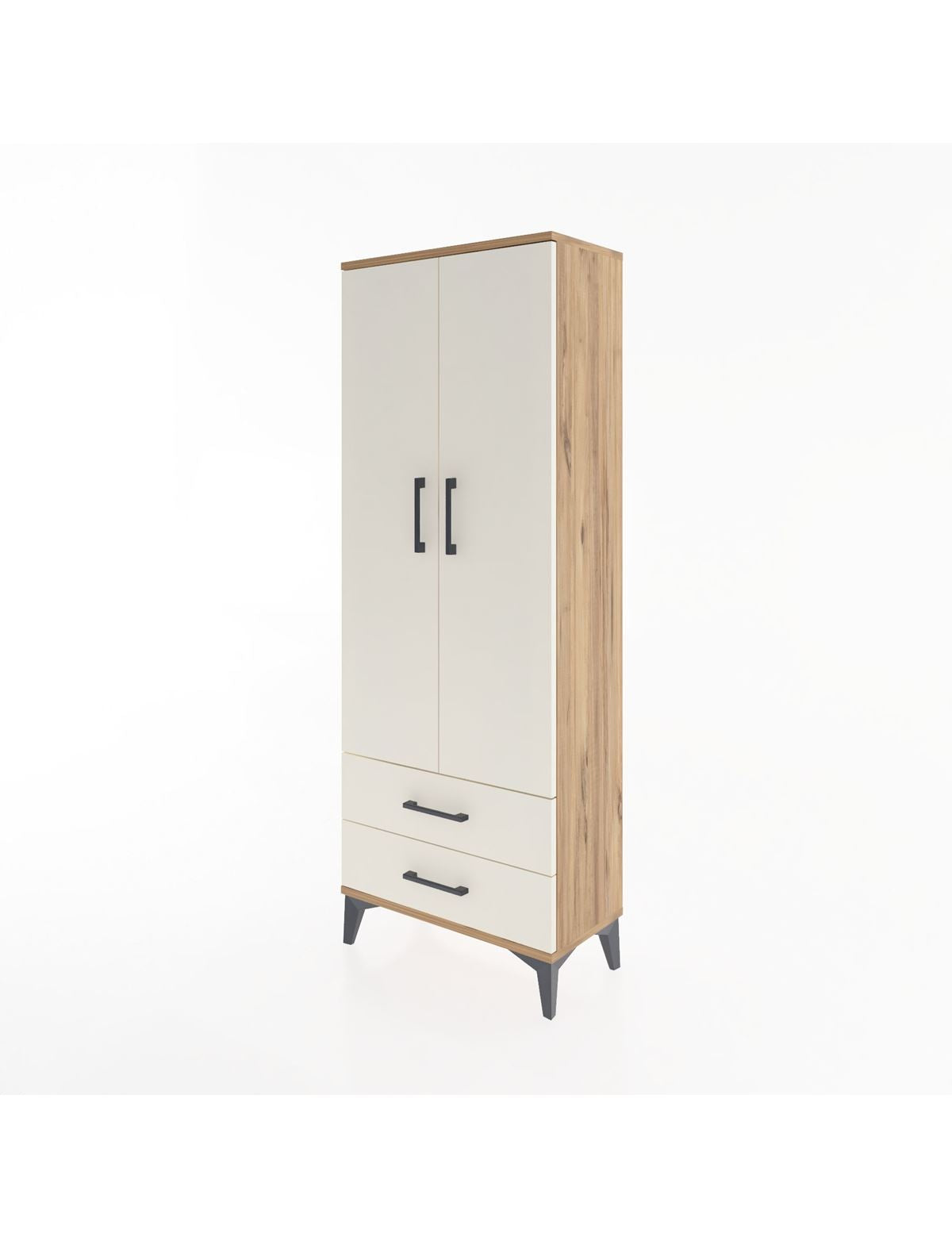 Arges Dolap Tek Raflı 2 Çekmeceli Tek Askılı 60x30x163 - S20M132V7A