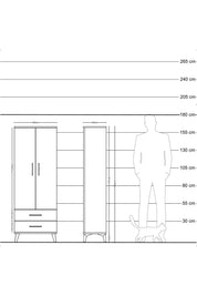 Arges Dolap Tek Raflı 2 Çekmeceli Tek Askılı 60x30x163 - S20M132V9A