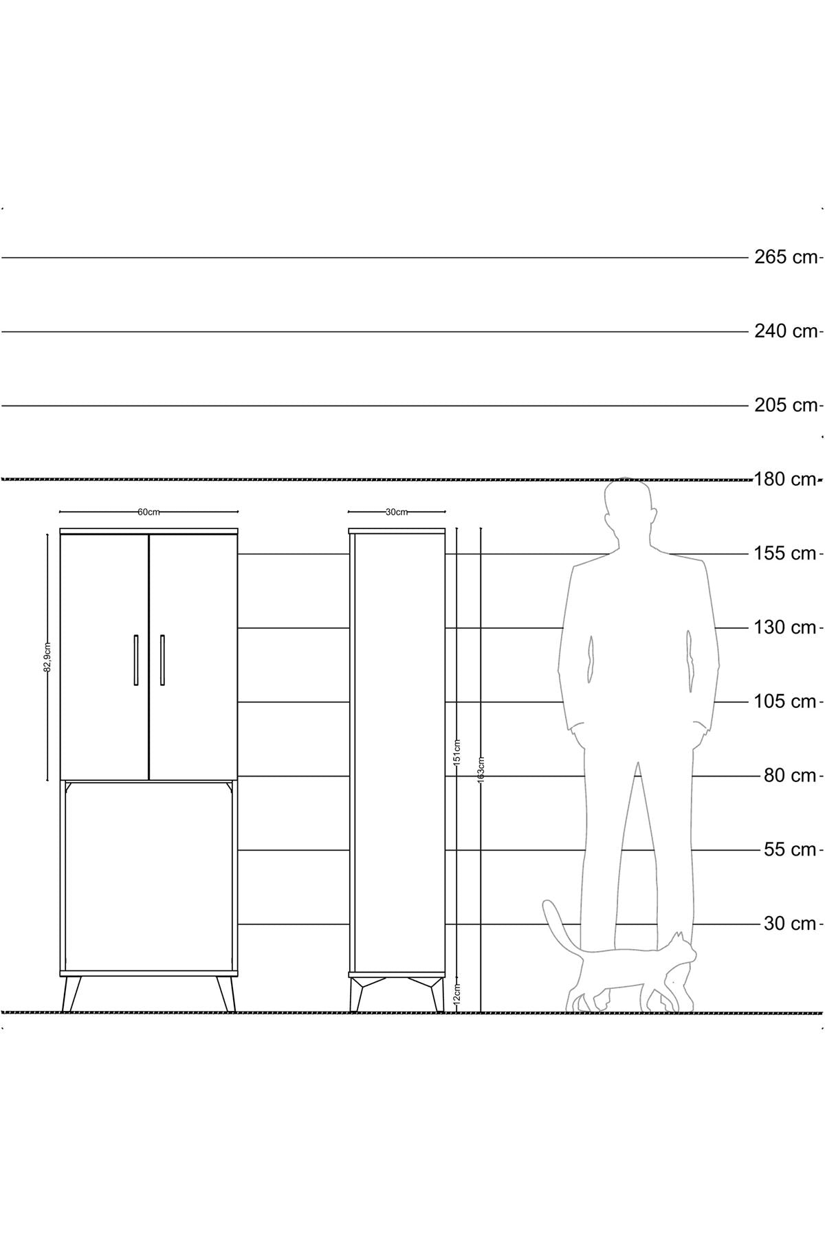 Arges Dolap Tek Raflı 2 Kapaklı Tek Askılı 60x30x163 - S20M133V2A