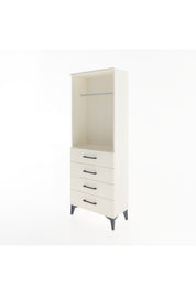 Arges Dolap Tek Raflı 4 Çekmeceli Tek Askılı 60x30x163 - S20M137V1A