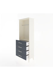 Arges Dolap Tek Raflı 4 Çekmeceli Tek Askılı 60x30x163 - S20M137V2A
