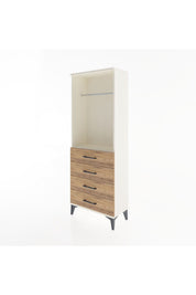 Arges Dolap Tek Raflı 4 Çekmeceli Tek Askılı 60x30x163 - S20M137V3A