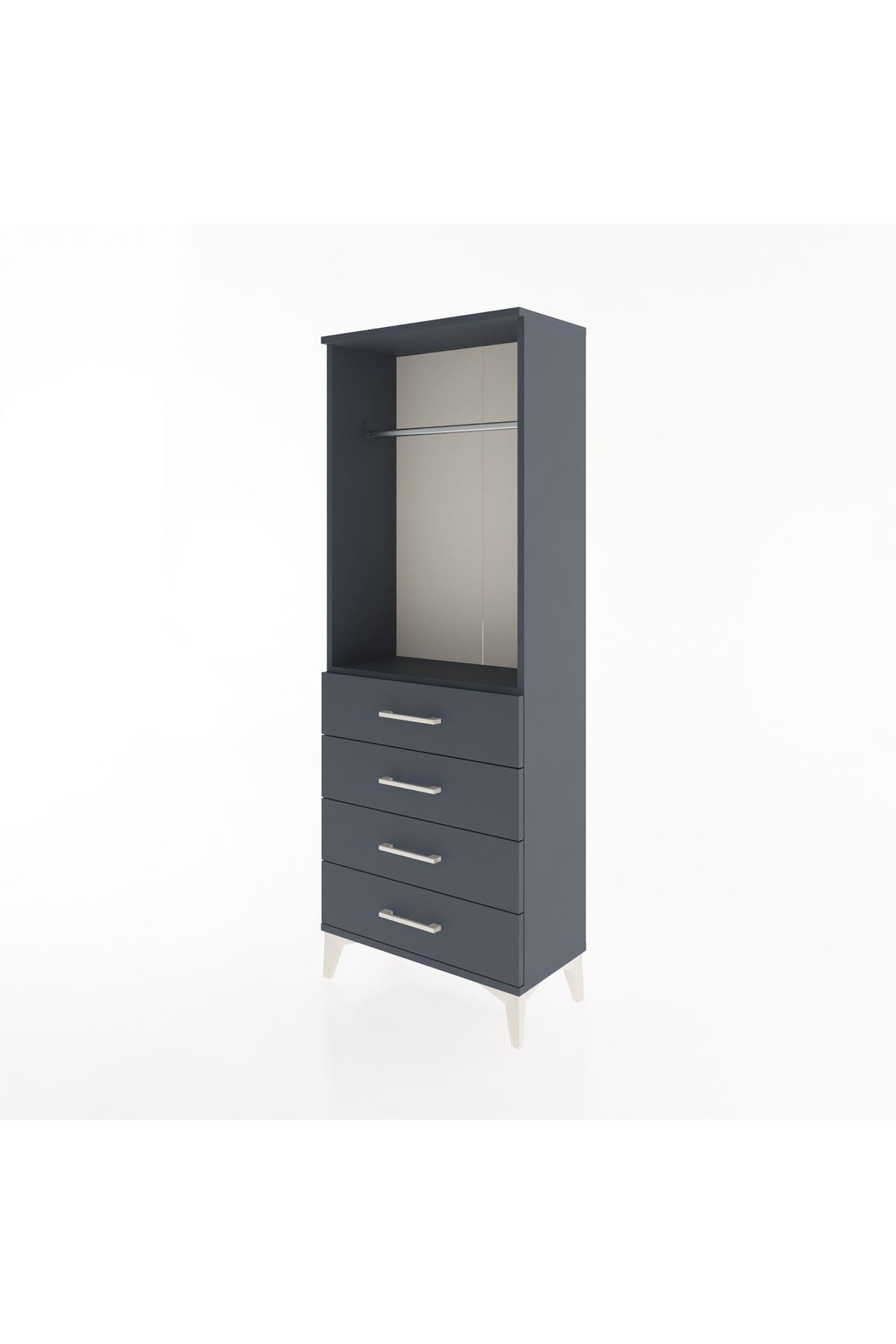 Arges Dolap Tek Raflı 4 Çekmeceli Tek Askılı 60x30x163 - S20M137V5A