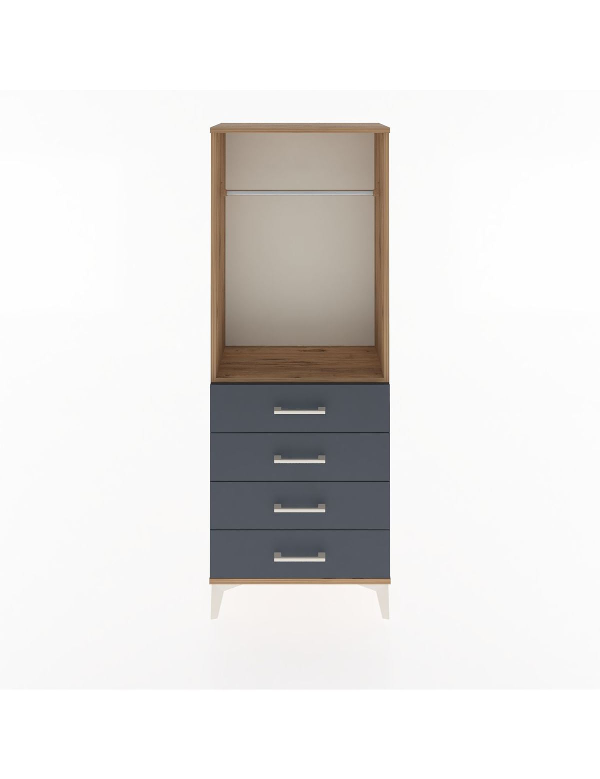 Arges Dolap Tek Raflı 4 Çekmeceli Tek Askılı 60x30x163 - S20M137V8A