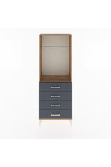 Arges Dolap Tek Raflı 4 Çekmeceli Tek Askılı 60x30x163