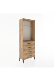 Arges Dolap Tek Raflı 4 Çekmeceli Tek Askılı 60x30x163 - S20M137V9A