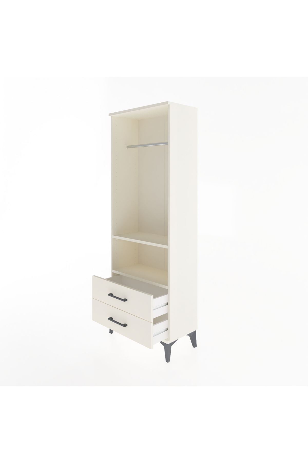 Arges Dolap 2 Raflı 2 Çekmeceli Tek Askılı 60x30x163 - S20M138V1A